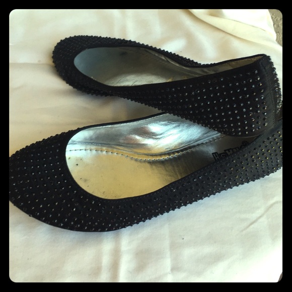 Black studded flats