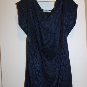 Trina Turk navy blue silk dress