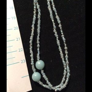 Anthropologie Beaded necklaces (baby pink & blue)