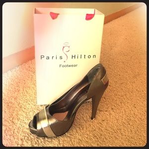 Paris Hilton Pewter heels