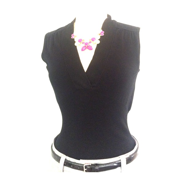 Banana Republic black V-neck cotton sweater vest