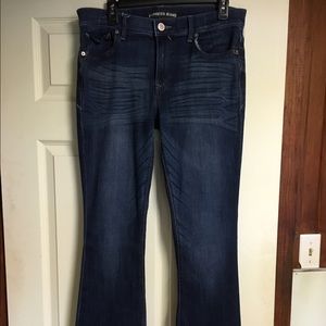 Slim flare dark wash express jeans