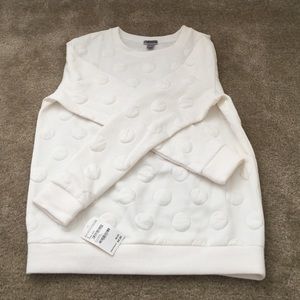 White polka dot sweatershirt