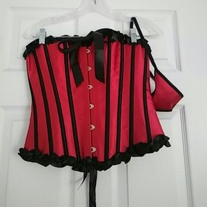 Red & Black Corset set