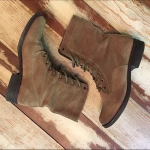 Mia Shoes Suede Boot Camp Boot in Stone