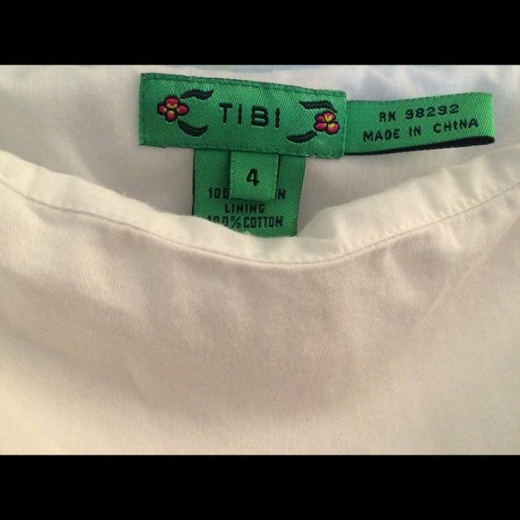 Tibi Mini-Skirt, White w Black Embroidery Size 4 - Picture 3 of 4