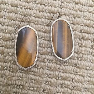 Kendra Scott earrings in Tiger's eye