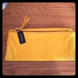 Banana republic mustard fold over clutch