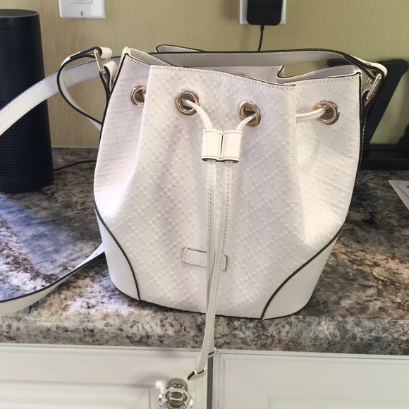 Gucci white bucket bag.