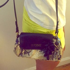 Just Cavalli Leather Cross Body Bag.