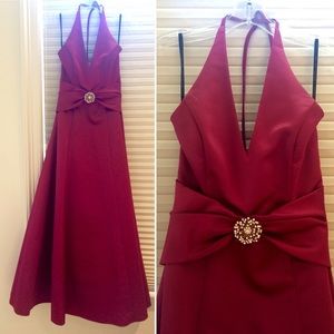 Dark Bright Red Prom Dress / Formal Gown