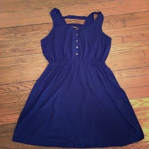 Dark blue buttoned dress