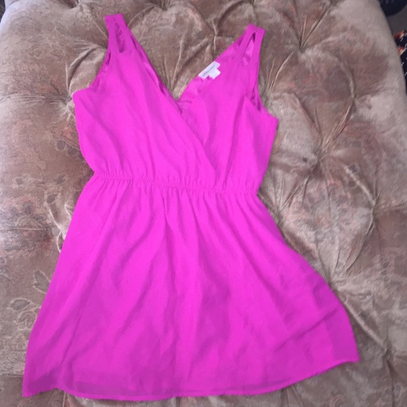 Fuchsia colored mini dress