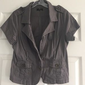 Utility jacket grey short sleeved