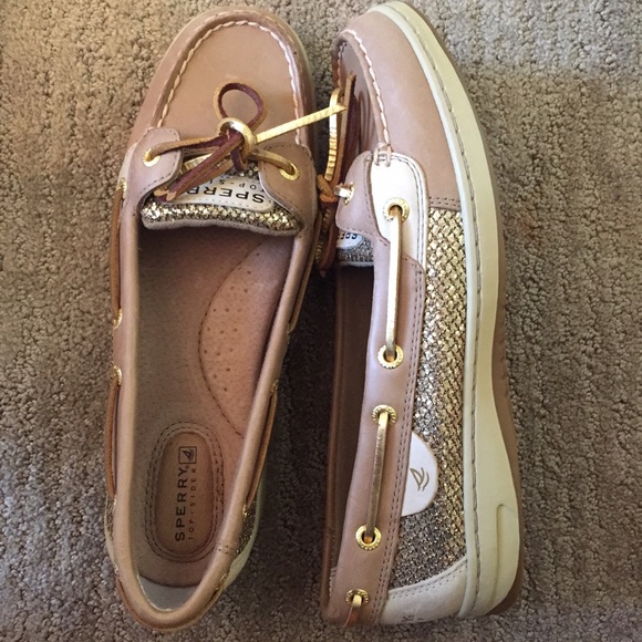 Gold sparkle sperrys