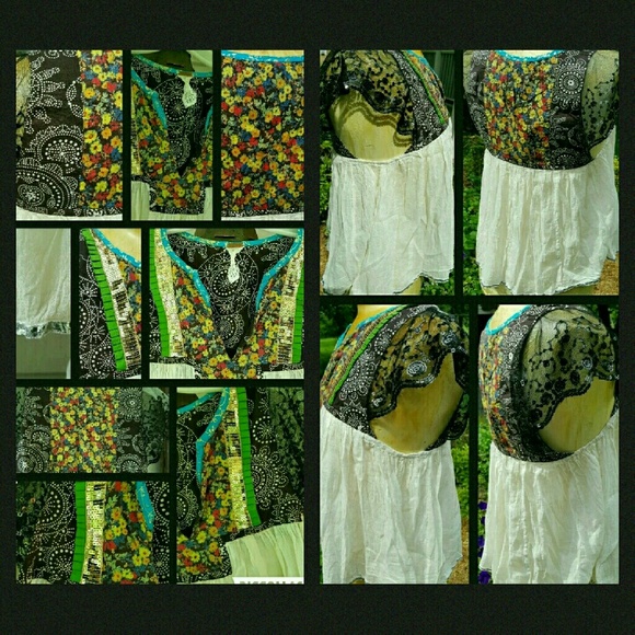 💣SOLD💥🌈 FREE PEOPLE FP one Mini Kurta Facing East Gauzy BabyDoll Top - Picture 3 of 4