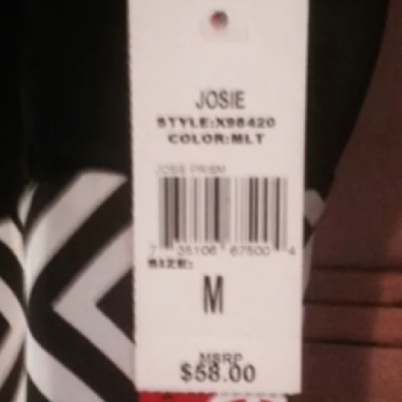 Josie by Natori Prism Print Black & White Chemise - Picture 3 of 3