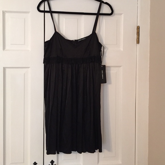 Dolce & Gabbana black silk baby doll dress