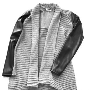 DKNY long open front sweater