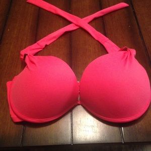 VICTORIA SECRET RED HALTER BIKINI TOP