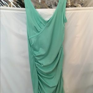 Blue green bodycon wrap dress