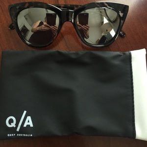 Quay black tortoise cat eye sunglasses