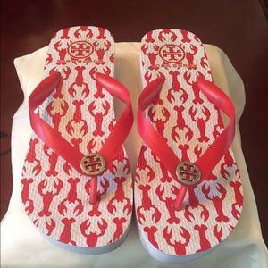Tory Burch wedge flip flops