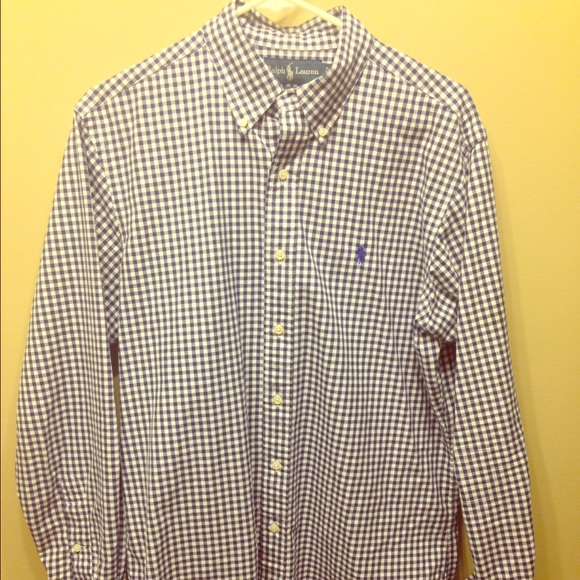 Polo by Ralph Lauren navy & white check button up