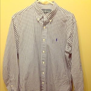 Polo by Ralph Lauren navy & white check button up