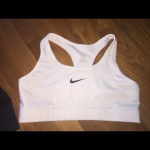 White Nike dri fit sports bra