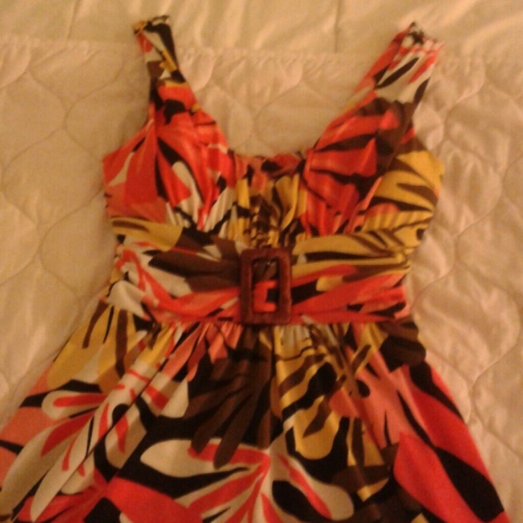 Tropical print dress