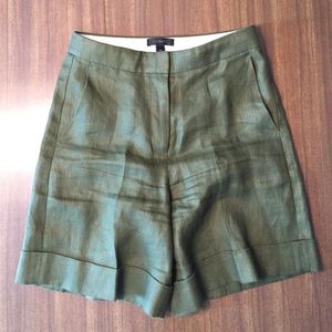 NWT JCrew Linen Bermuda Short in Tuscan Olive