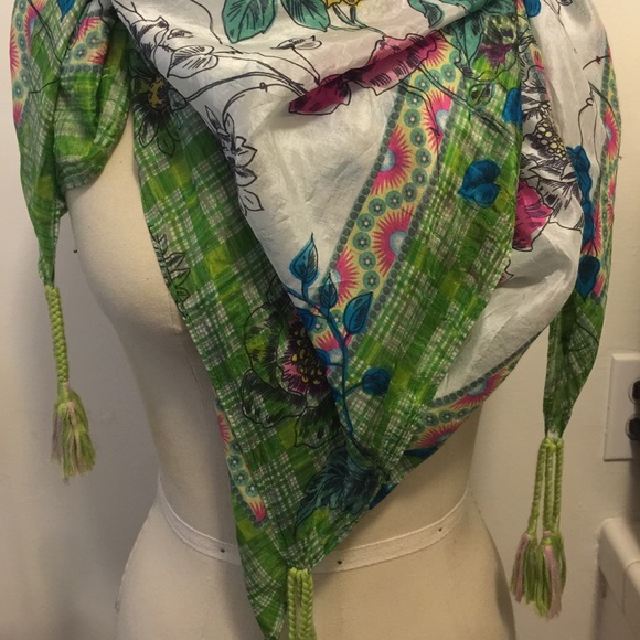 Johnny Was Silk print scarf