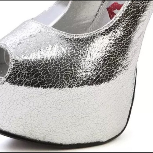 Metallic glitter pumps with ankle cuff prom shoes - Picture 4 of 4