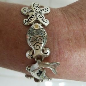 Silver sea critters bracelet