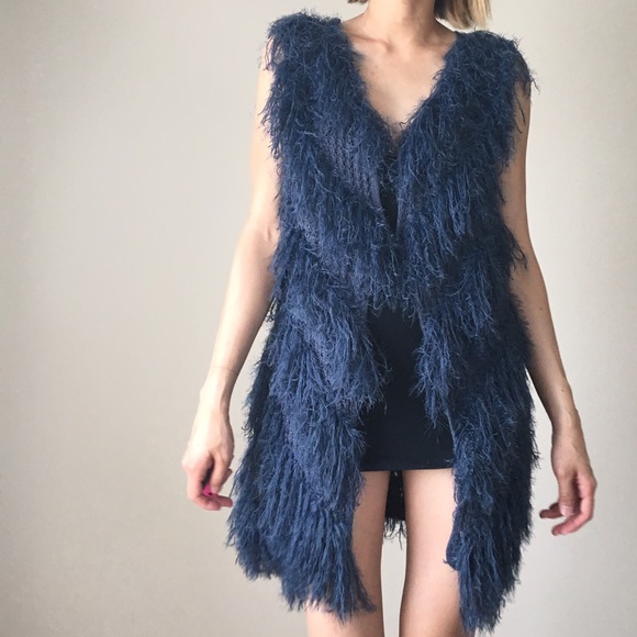 SALE.Shaggy long Fringe  cardigan coat jacket. - Picture 2 of 4