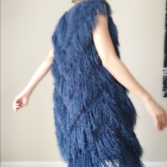 SALE.Shaggy long Fringe  cardigan coat jacket. - Picture 3 of 4