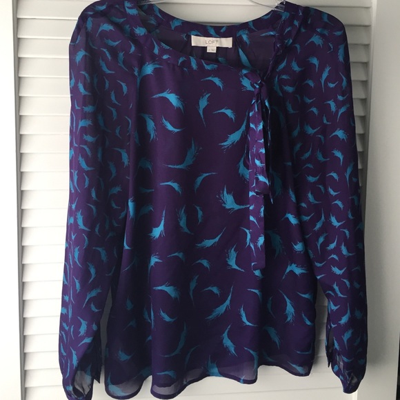 Beautiful Sheer Purple and Turquoise Top