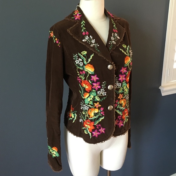 Miss Me Embroidered Corduroy Jacket