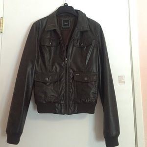 Obey Vegan Leather Moto Jacket