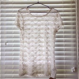 A see-through white too with lace pattern