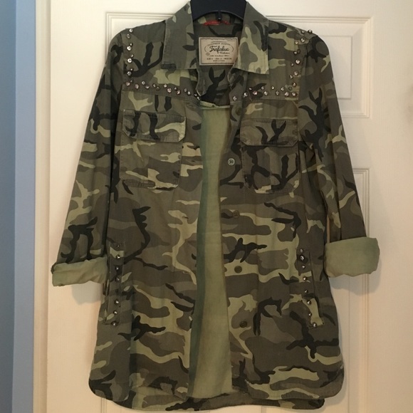 ZARA Camo Jacket with Rhinestones