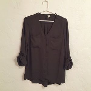 H&M dark grey blouse