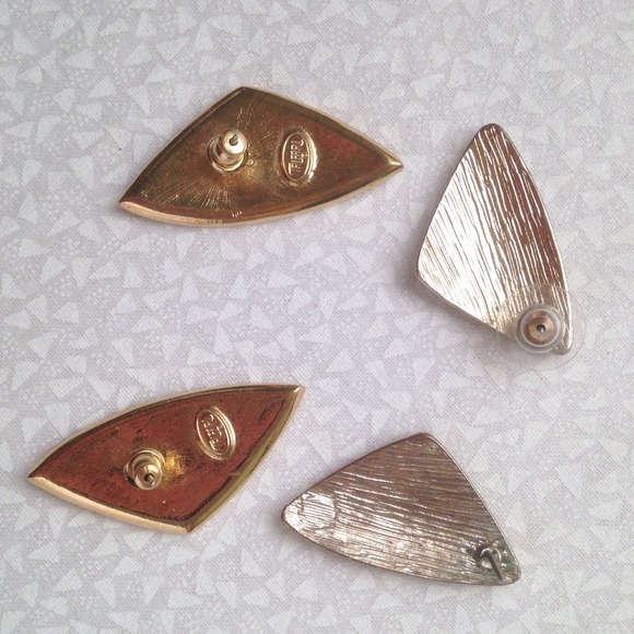 Jewelry - trifari gold and black vintage post earrings Jewelry - trifari gold and black vintage post earrings