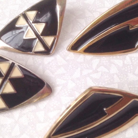 Jewelry - trifari gold and black vintage post earrings Jewelry - trifari gold and black vintage post earrings