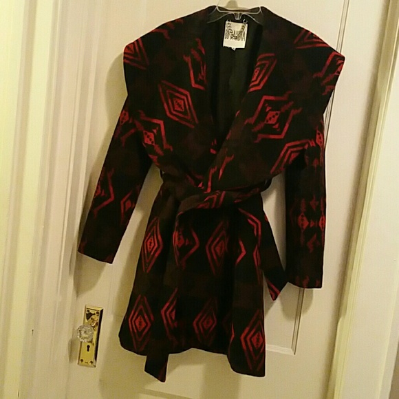 BB Dakota, Mexican blanket trench pea coat