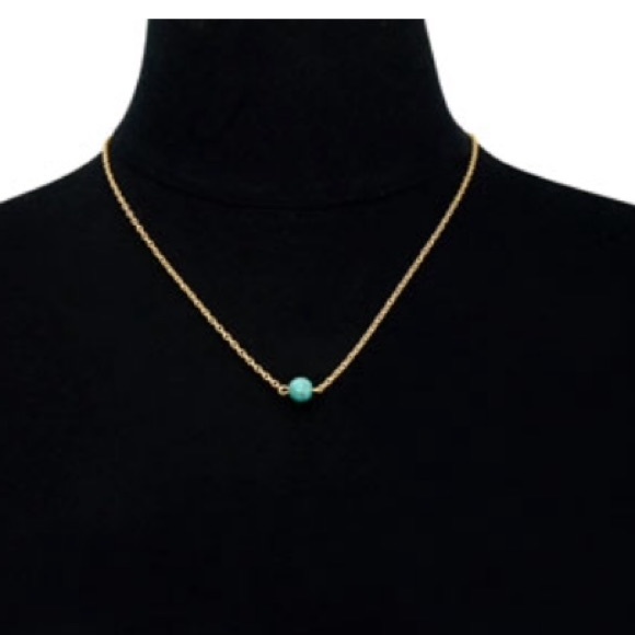 Turquoise Bead 14k necklace - Picture 3 of 4