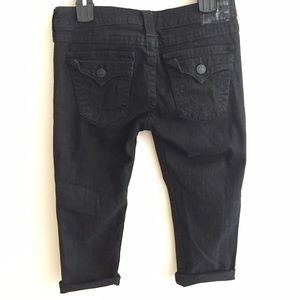 True Religion Black Cropped Jeans