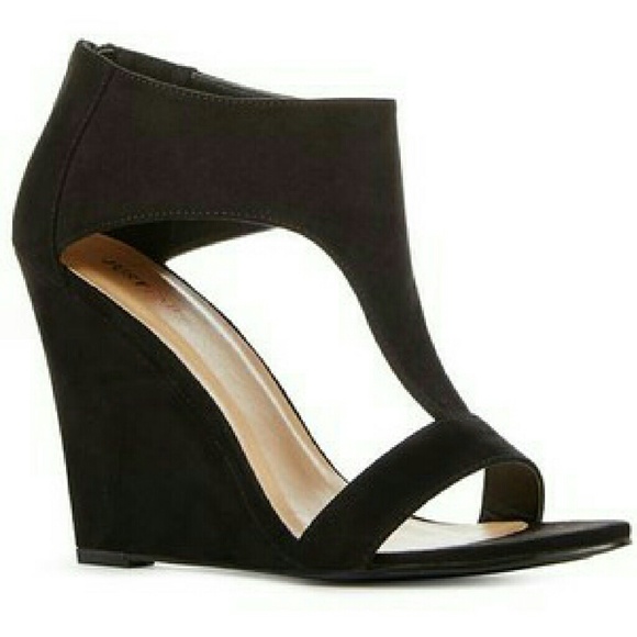 Black Wedge Justfab Sandals
