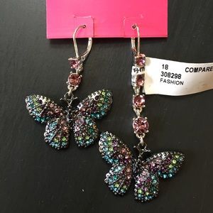Betsey Johnson butterfly earrings